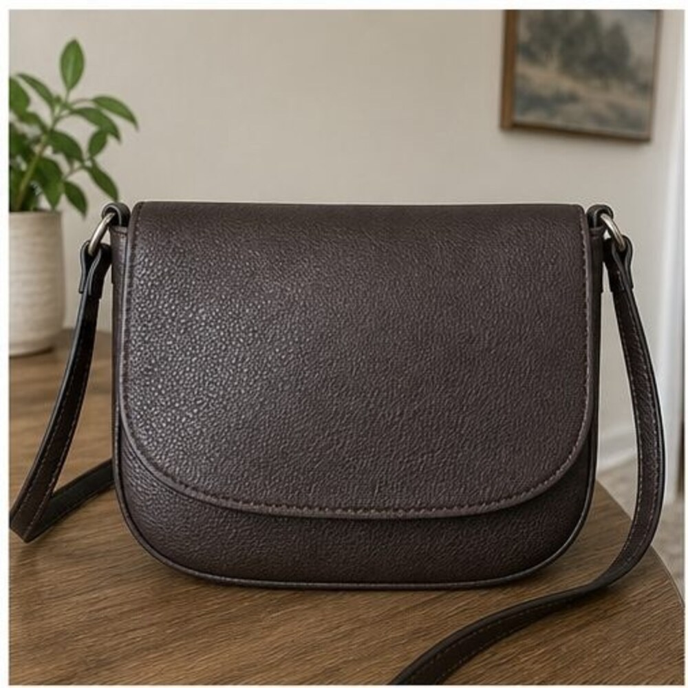 Gray Canvas Crossbody Bag